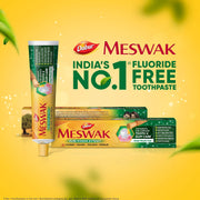 Dabur Meswak Complete Oral Care Toothpaste - 800g (400g x 2, Pack of 2) | Complete Oral & Gum Care Toothpaste | Contains Pure & Rare Miswak extract | No added Fluoride, Paraben, Triclosan & Formalin