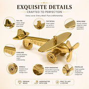 DSH Brass Jet Plane Table Top Decorative Showpiece for Home Decor & showpiece Office Tabletop Miniature Statue Decor Item.(F20-05-Big)