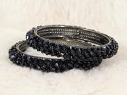 NMII Metal with Pearls Bangles Bracelet Set For Girls & Women I Pack of 2 Bangle
