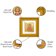 DIVINITI Hanuman Gold Plated Wall Photo Frame, Table Décor| DG Frame 101 Size 1A and 24K Gold Plated Foil| Religious Photo Frame Idol For Pooja, Gifts Items (10 CM X 10 CM)
