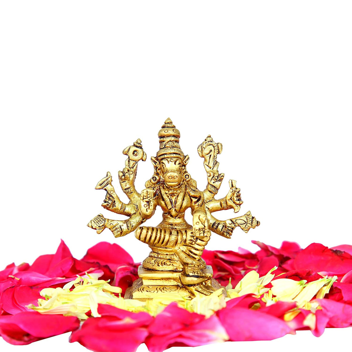Aalayam Selveer Varahi Amman Statue Small | Varahi Amman Silai Small | Small Varahi Amman Brass Statue 7.5 CM Height Brass Gold Colour 1 Piece