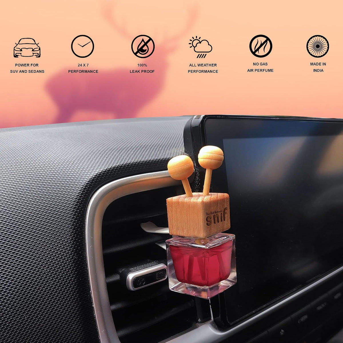 The Old Natural Lavish Musk Premium Vent Car Perfume oil - 10ml Long-Lasting Fragrance Car Air Freshener