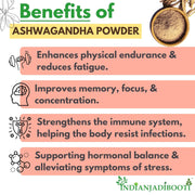 IndianJadiBooti Ashwagandha Powder - Ashvagandha Powder - Asgandh Nagori - Withania somnifera, 100 Grams
