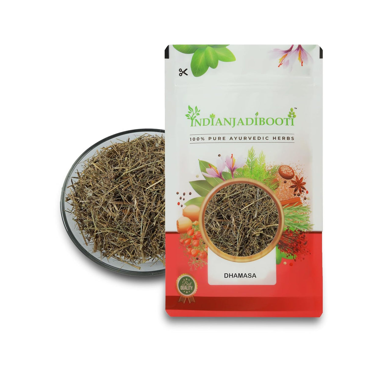 IndianJadiBooti Dhamasa (Fagonia Cretica) | 100g | Damasha Panchang/Sachhi Buti | Whole Plant Dried Herb (with Thorns) | Traditional Cooling & Purifying Tonic (Rakta Shodhak)