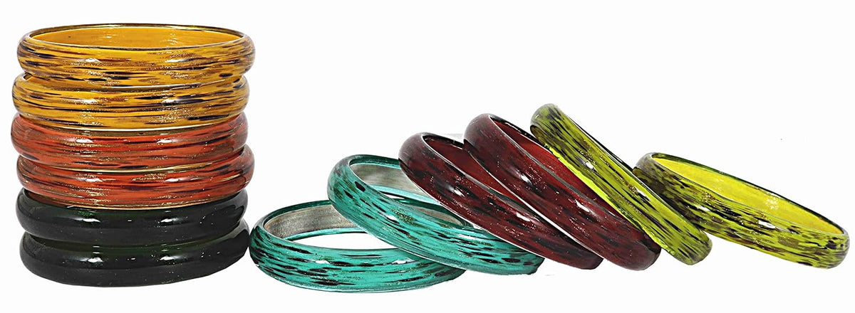 NMII Beautiful Matte Finish Transparent Multicolor Glass Kada for Women & Girls on Different Occasions
