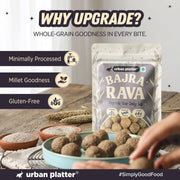 Urban Platter Bajra Rava, 500g (Naturally Gluten-Free | Source of Protein & Fibre | A Smart Swap for Regular Sooji | Perfect for Upma, Khichdi, Porridge, Halwa, Laddoos & More)