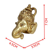 Aalayam Selveer Brass Wall Hanging Ganesha Face | Brass Ganesha Idol Wall Hanging 7 CM Height 170g Brass Gold Colour 1 No