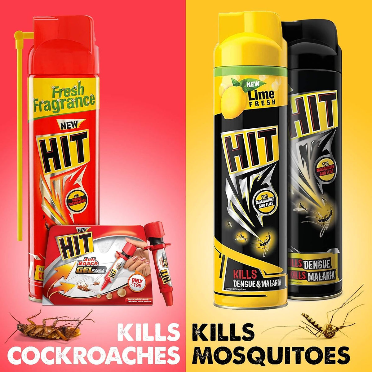 HIT Flying Insect Killer - Mosquito & Fly Killer Spray | Instant Kill | Protection from Dengue & Malaria, 320ml