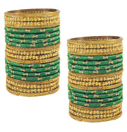 NMII Acrylic (Plastic) With Silk Thread & Beads Studded Worked Glossy Finished Kada Set For Women and Girls