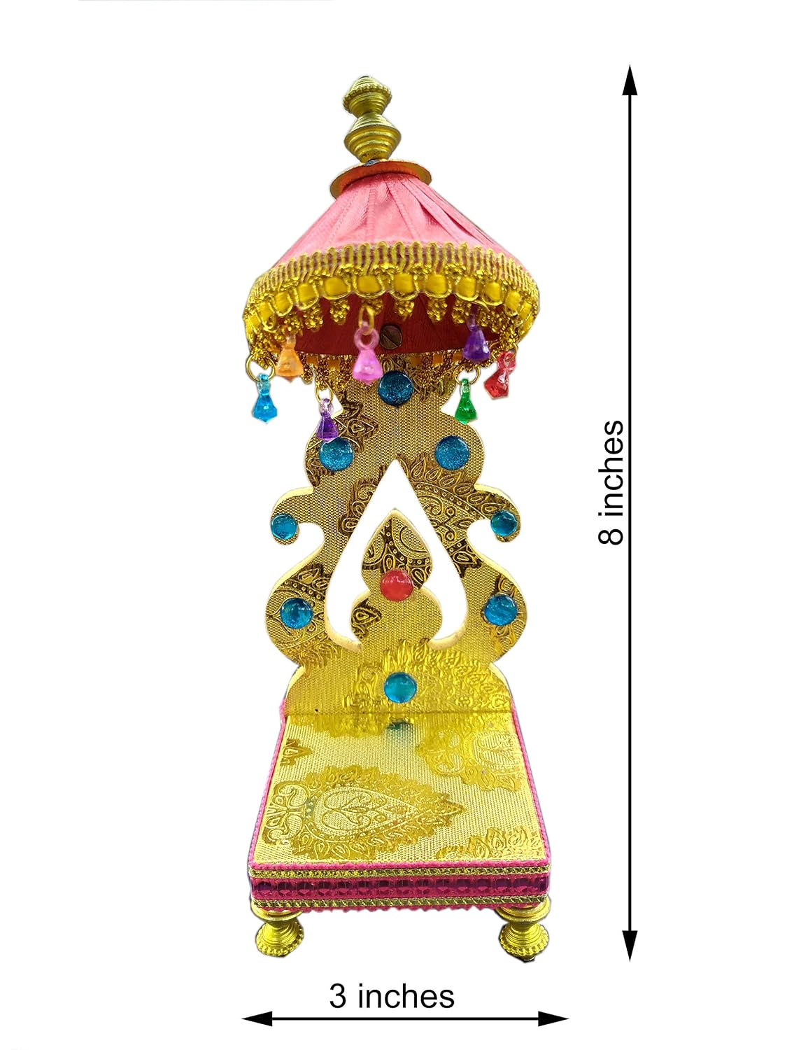 SHINDE EXPORTS Wooden Singhasan Throne for god laddu Gopal Lord Thakur Pooja (8 inches)