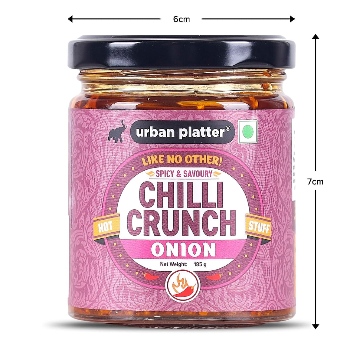 Urban Platter Onion Chilli Crunch, 180g (Spicy and Irresistibly Crunchy | Preservative-free | MSG-free)