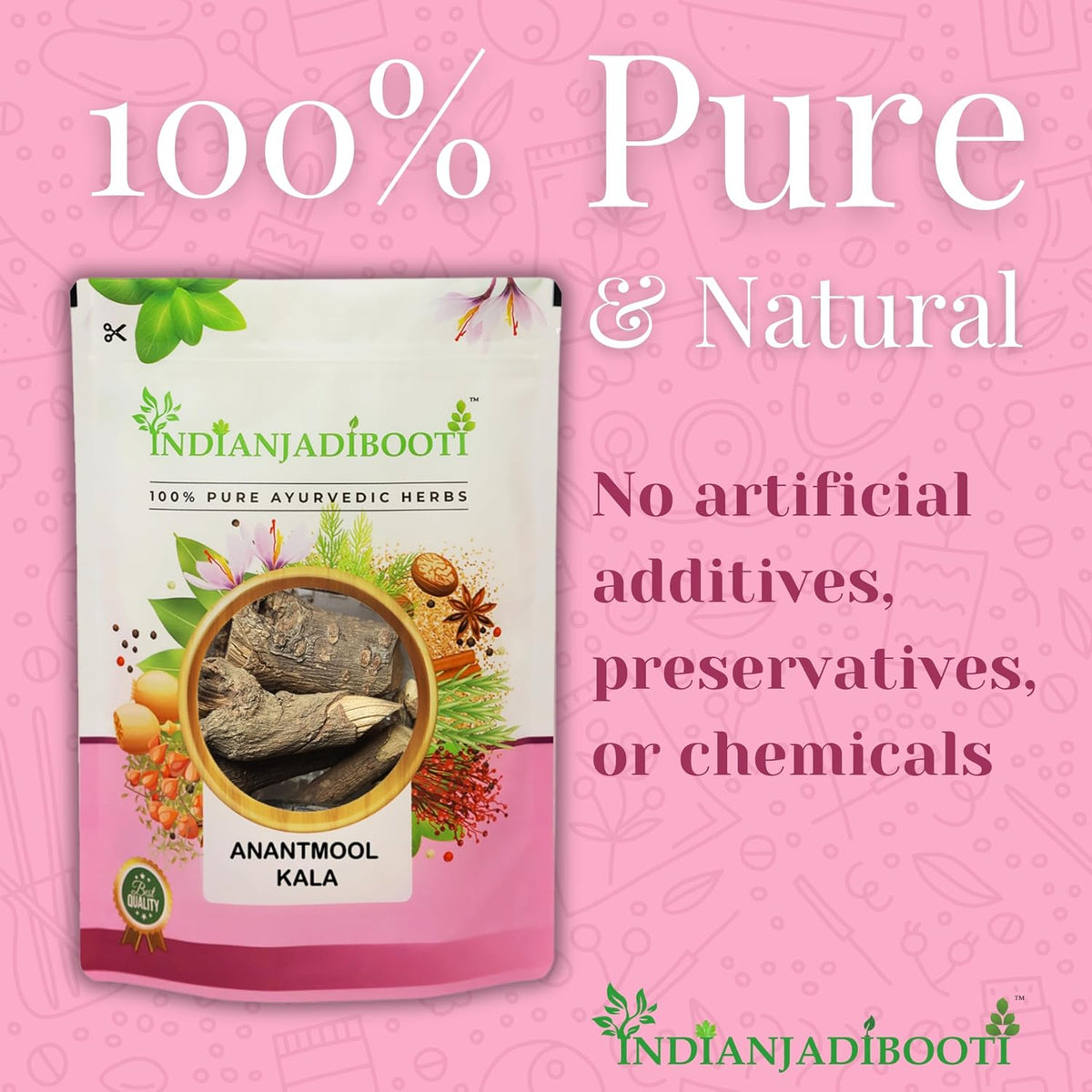 IndianJadiBooti Pure Anantmool Root (Indian Sarsaparilla) | Traditional Ayurvedic Botanical for Systemic Cooling, Skin Vitality & Pitta-Grounding Wellness, 250 Grams Pack