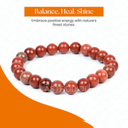 ASTRODIDI Natural Certified Red Jasper Stone Bracelet | Help to Improve Strength, Stability & Grounding Energy | Original Reiki Feng-Shui Healing Crystal Gemstone Bracelet for Men and Women