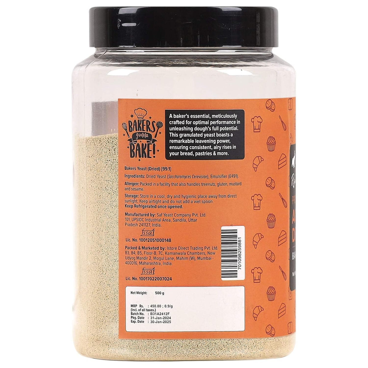 Urban Platter Baker's Active Dry Yeast, 500g