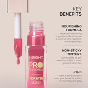 INSIGHT Professional Hydrating Lip Gloss - Truffle Brew | Non-Sticky, Long-Lasting Moisture & Shine | Infused with Vitamin E & Coconut Oil | Sheer, Glossy Finish | For Soft, Plump Lips (10g)