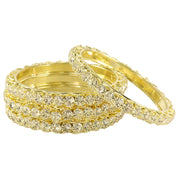 NMII Premium Alloy Metal Kada Set with Shiny Diamond Stone For Women & Girls | Fancy Latest Women's Kangan Stylish | Beautiful Girl's Bangles For Wedding, Party, Daily, Gift - Set Of 4