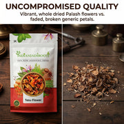 IndianJadiBooti Pure Tesu Flowers (Butea Monosperma) | Botanical for Complexion Harmony, Cooling Baths & Natural Dye | 100 Grams