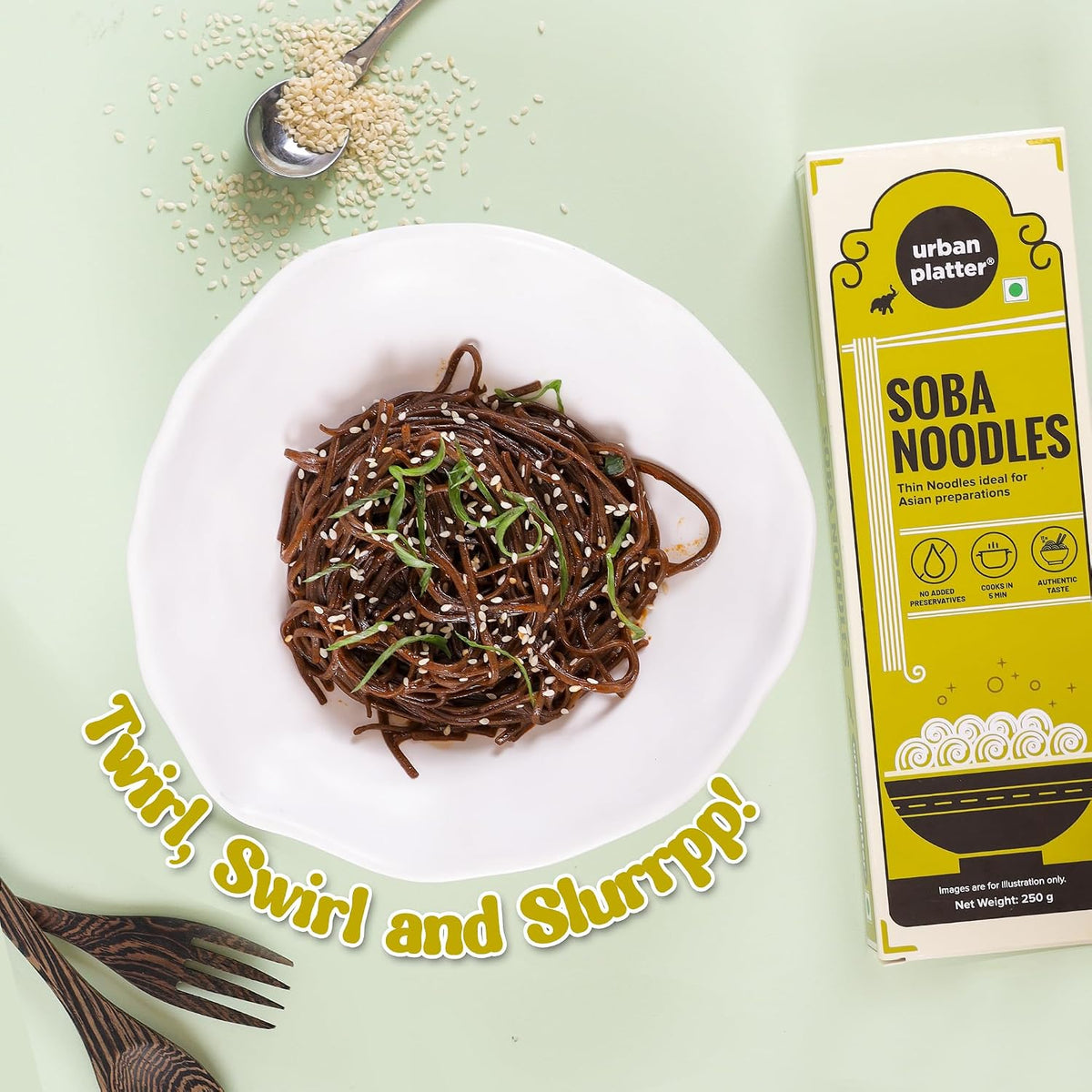 Urban Platter Soba Noodles, 250g (Thin Buckwheat Noodles, Ideal for Asian Preparations, No Added Preservatives)