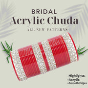 NMII Stylish Red Chuda Set For Women & Girls with Zircon Diamond Stone | Women's Bangles Chooda | Bridal Chuda Set Design Wedding, Party, Marriage | Fashion Jewellery