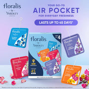 Floralis by Yardley London Air Pocket | Assorted Pack | Lasts up to 45 Days | For Cars, Cupbaord, Bathroom | 94% Perfume Oil