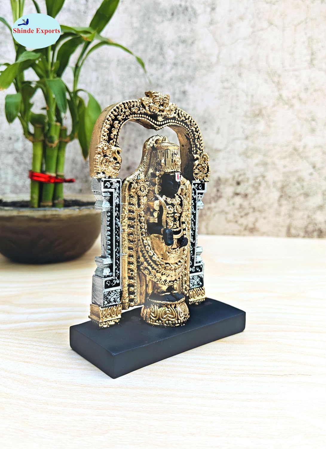 SHINDE EXPORTS Govinda Idol for car Dashboard/Balaji murti for car/tirupati Balaji murti/Balaji Statue for Pooja Room (5.5 inches Balaji)