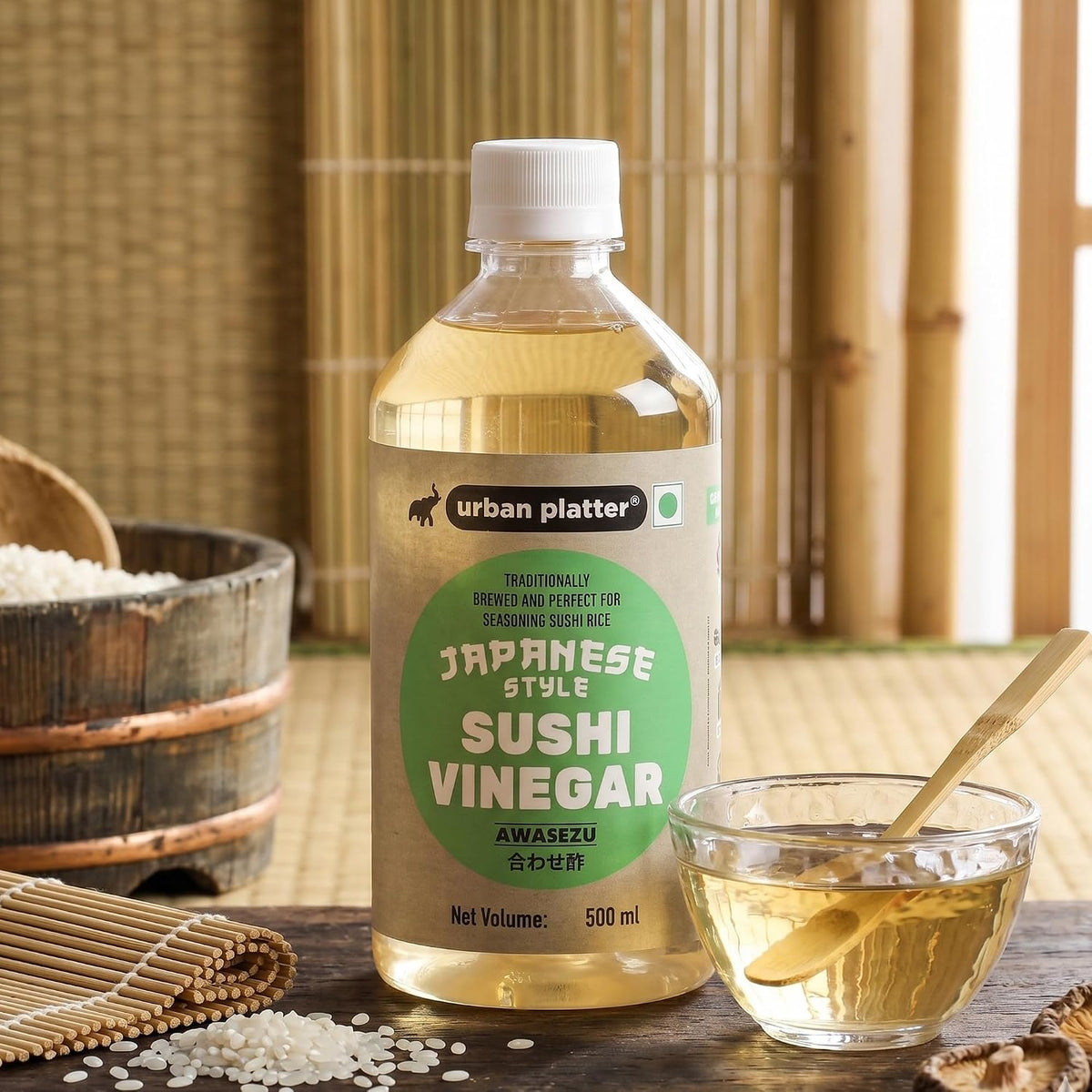 Urban Platter Japanese Rice Vinegar (Awasezu), 500ml [All Natural Vinegar Traditionally Made and Seasoned] - Perfect for Seasoning Sushi Rice