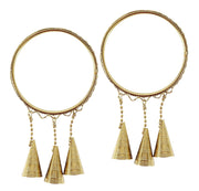 NMII Non-Precious Metal Base Metal with Curved Shaped and Latkan Linked Glossy Finished Kaleere type Kada Set For Women and Girls