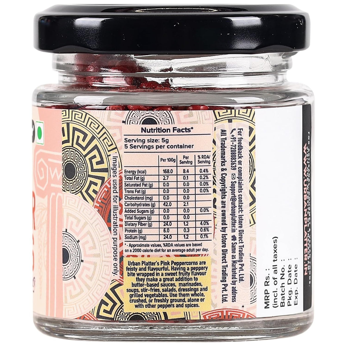 Urban Platter Whole Pink Peppercorns, 25g (Mild & Aromatic Pepper | Subtle Fruity Notes | Ideal for Salads & Finishing Dishes)
