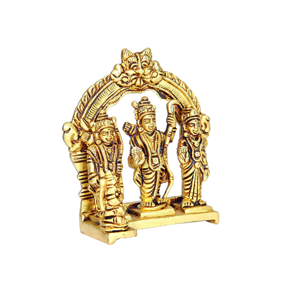 Aalayam Selveer Ram Darbar Murti Brass | Ramar Pattabhishekam Brass Idol | Ram Darbar Brass Idol | Ram Darbar Statue Brass 10.5 CM Height Brass Gold Colour 1 Piece