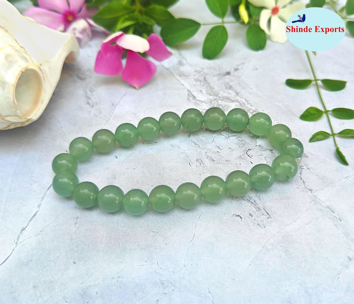 SHINDE EXPORTS Natural Semi Precious Gemstone Bracelet Crystal Round Loose Beads for Men & Women. 8mm