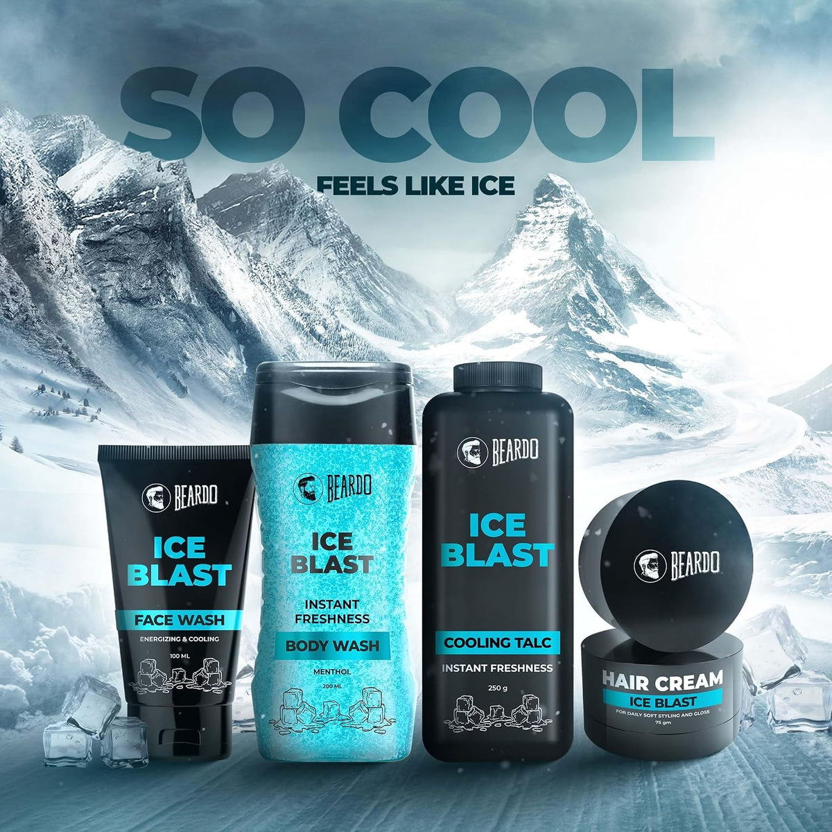 Beardo Ice Blast Body Wash For Men 200ml | Refreshing Menthol Cooling Instant Icy Cool Freshness Body Wash | Shower Gel For Summer Heat | For Skin Dryness