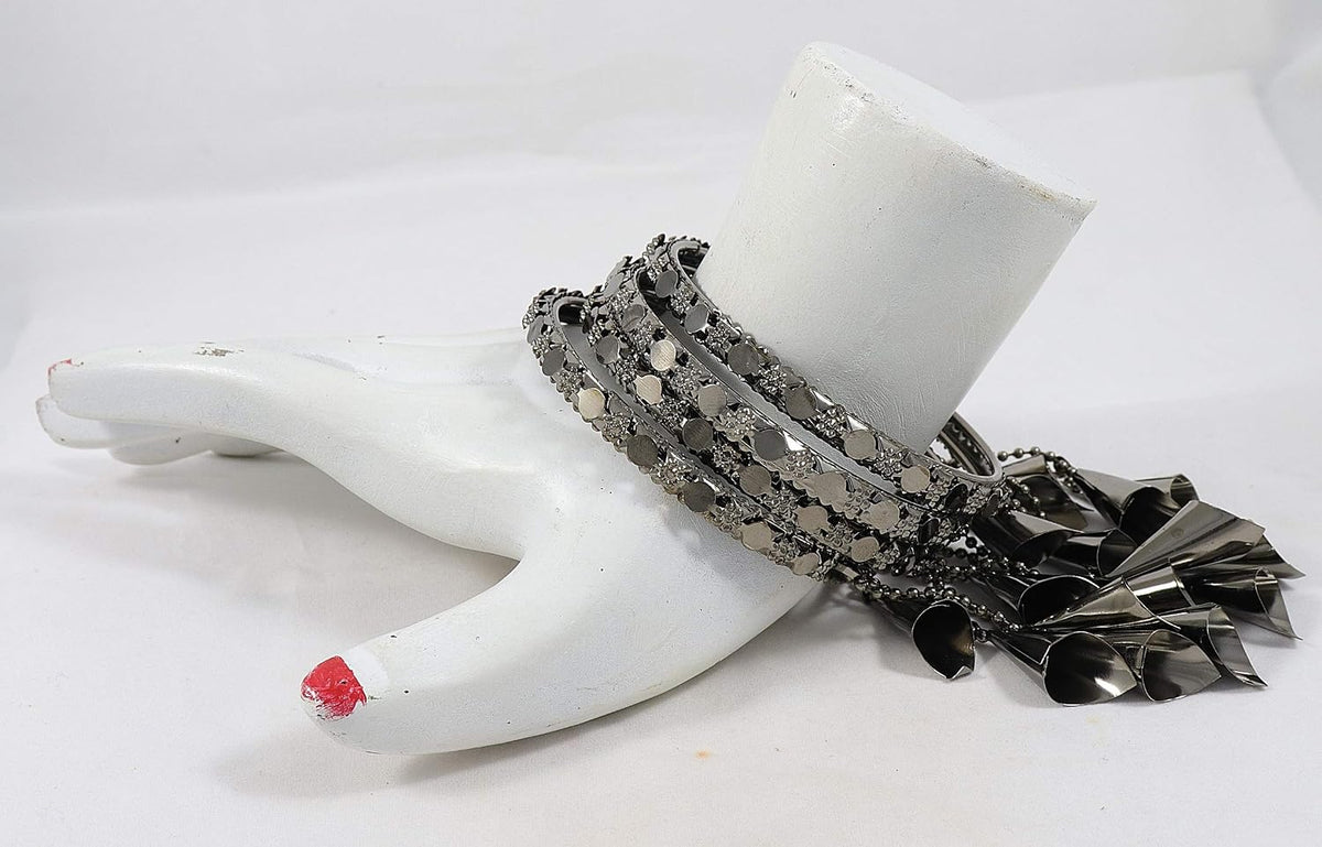 NMII Bangle Set for Women (Grey) (NAB10-Grey-latkan-2.2)