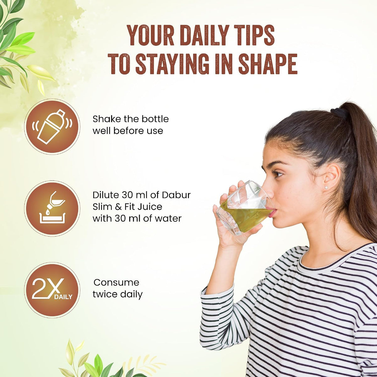 Dabur Slim & Fit Juice - 1L | 100% Natural & Ayurvedic | No Artificial Colours, Sugars & Flavours | Healthy Weight Management |Helps Boost Metabolism