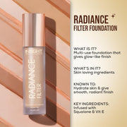 INSIGHT Radiance Filter | Radiant Finish | Infused with Squalane & Vit E | Illuminating Skin Tint Foundation | Comfortable Wear for Everyday Use - (Light) 11g