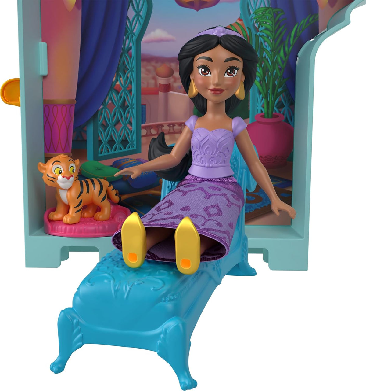 Mattel Disney Frozen Toys, Storytime Stackers Jasmine's Palace, Stackable Doll House with Small Doll, 2 Friends & 8 Pieces, Inspired by Disney's Aladdin Movie