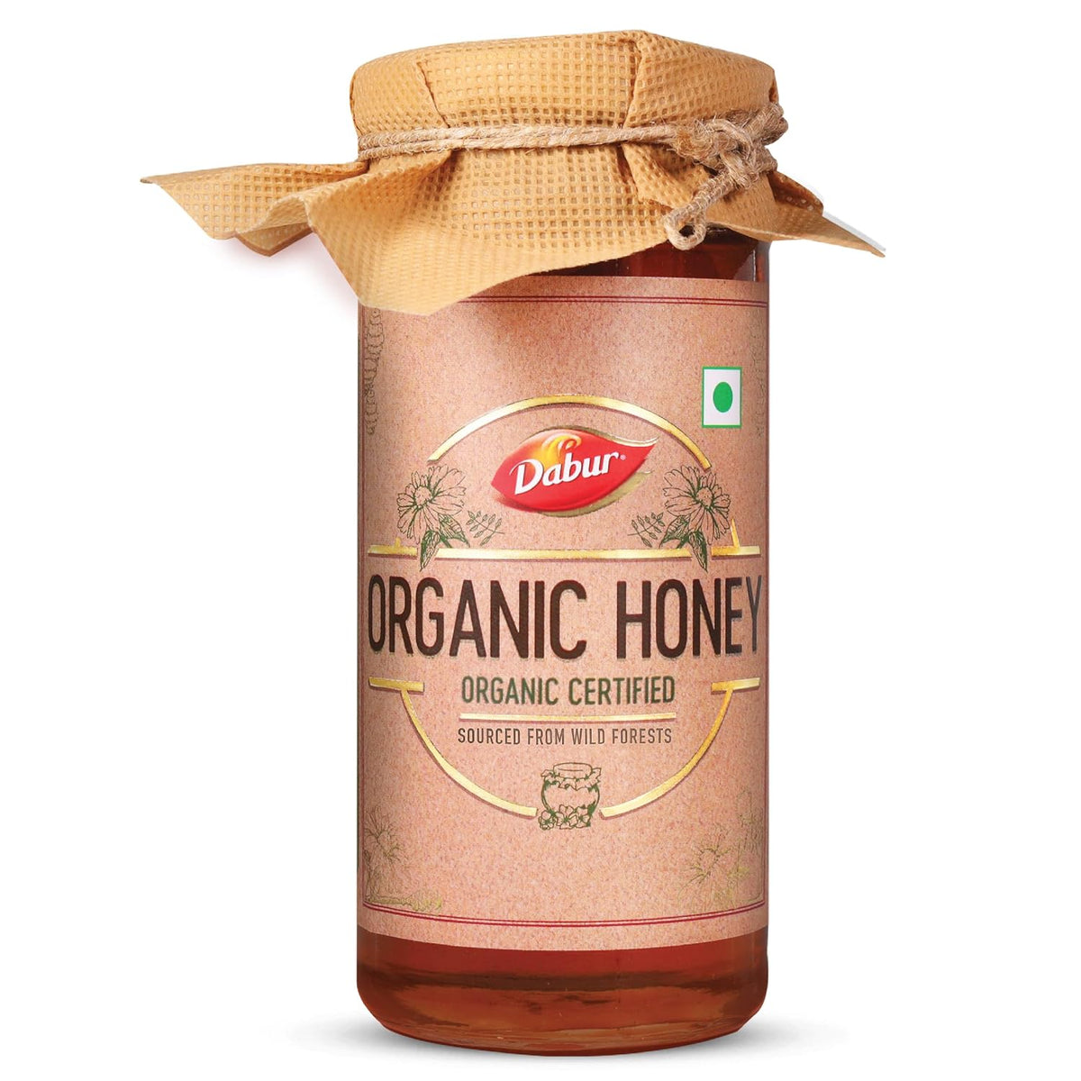 Dabur Organic Honey - 500g | Pure and Natural | NPOP Organic Certified | Raw, Unprocessed & Unpasteurized Honey | No Sugar Adulteration
