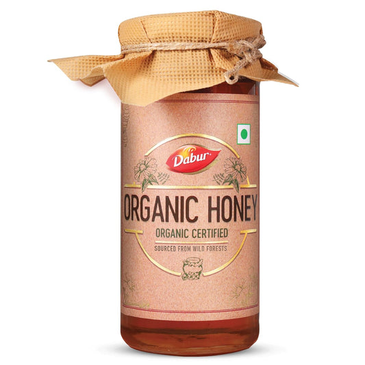Dabur Organic Honey - 500g | Pure and Natural | NPOP Organic Certified | Raw, Unprocessed & Unpasteurized Honey | No Sugar Adulteration