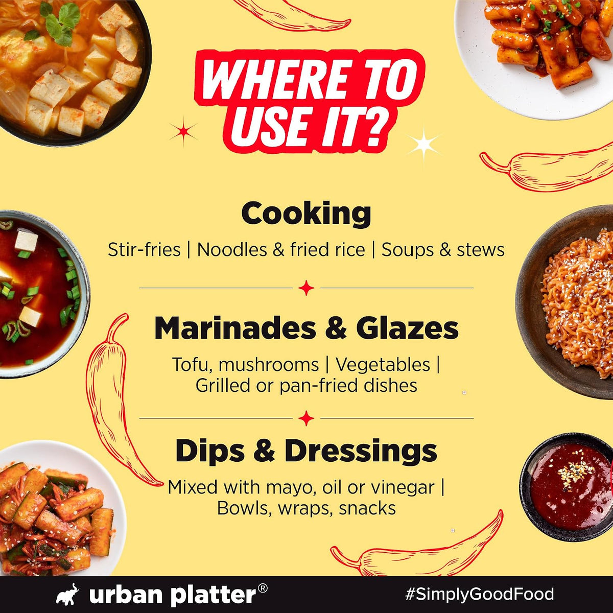 Urban Platter Korean Gochujang Paste 500g (Fermented Chilli Paste | Spicy-Sweet Umami | Plant-Based | For Bibimbap & Tteokbokki)