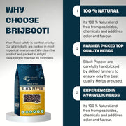 BrijBooti Black Pepper 400 Gm - Kali Mirch - Black Mirch Whole - Black Pepper Whole - Peppercorn - Kali Mirch Sabut