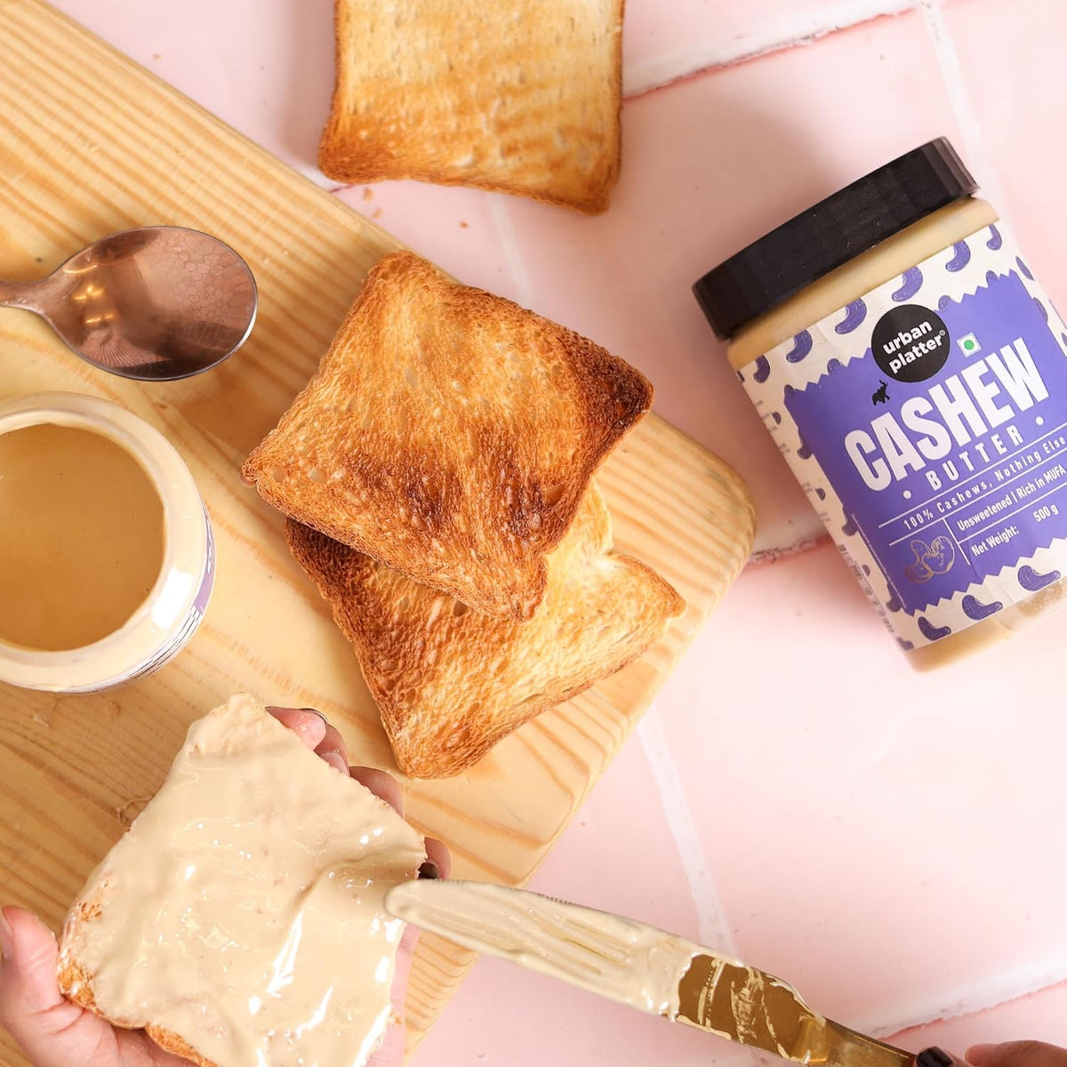 Urban Platter Cashew Butter, 500g (Rich & Creamy | Single Ingredient | Keto-Friendly)