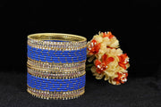 NMII Non-Precious Metal with Base Metal and Studded with Rainbow Zircon Gemstone Glossy Finished Traditional Bangle set for Women and Girls