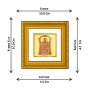 Diviniti Tirupati Balaji Gold Plated Wall Photo Frame, Table Décor| DG Frame 101 Size 1A and 24K Gold Plated Foil| Religious Photo Frame Idol For Pooja, Gifts Items (10 CM X 10 CM)