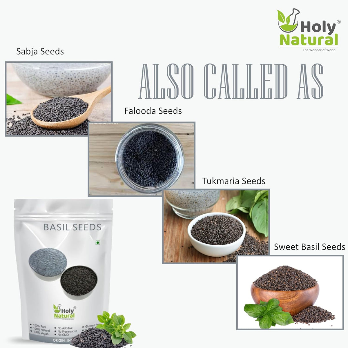 Holy Natural Basil Seeds - 100 GM | Sabja Seeds | Takmariya Seeds