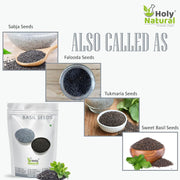 Holy Natural Basil Seeds - 100 GM | Sabja Seeds | Takmariya Seeds