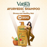 Dabur Almond Shampoo - With Almond-Vita Complex & Milk Extracts for Dull, Dry and Weak Hair - 650 ml & DABUR Vatika Ayurvedic Shampoo, 640ml : Power of Dus Poshan for 10 Hair Problems