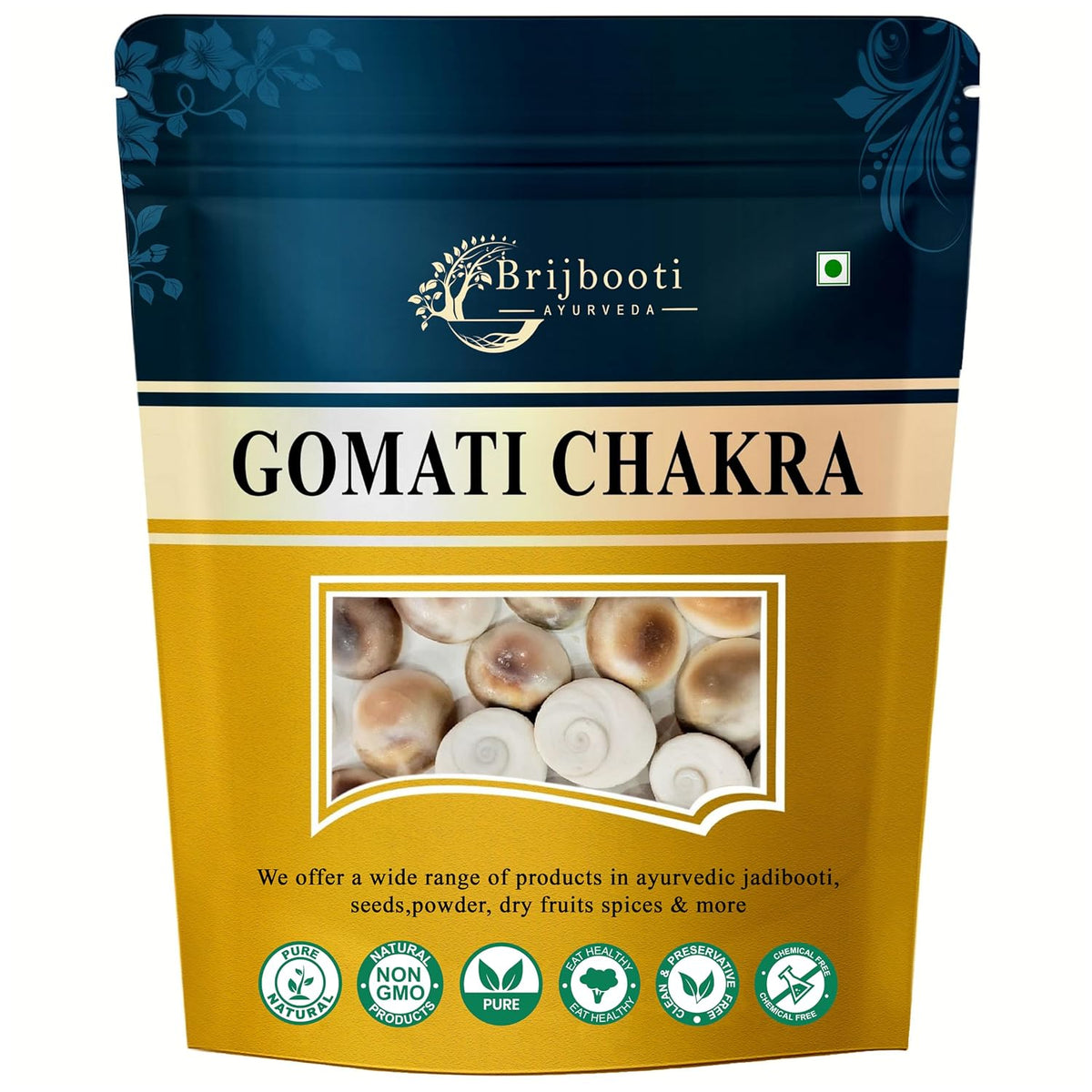 BrijBooti Gomati Chakra 51 Pieces - Stoneware Gomti Chakra - Sudarshan Chakra - Natural Gomti Chakra