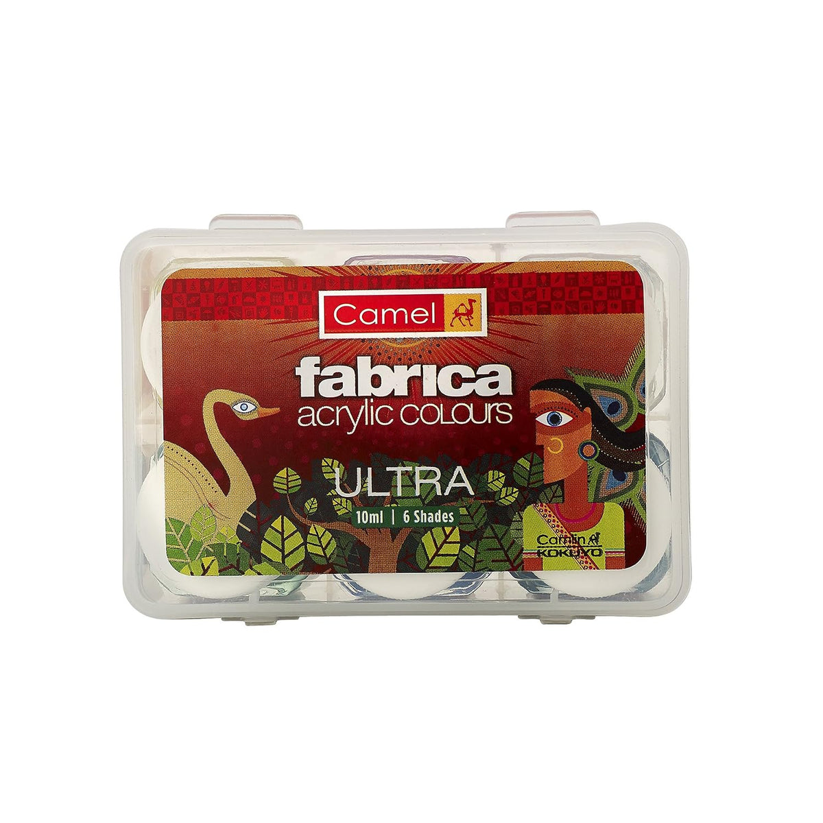 Camel Camlin Kokuyo Fabrica Acrylic Ultra Colors - 10ml Each, 6 Shades Artist Picture Varnish for Oil Colour (Off-White)