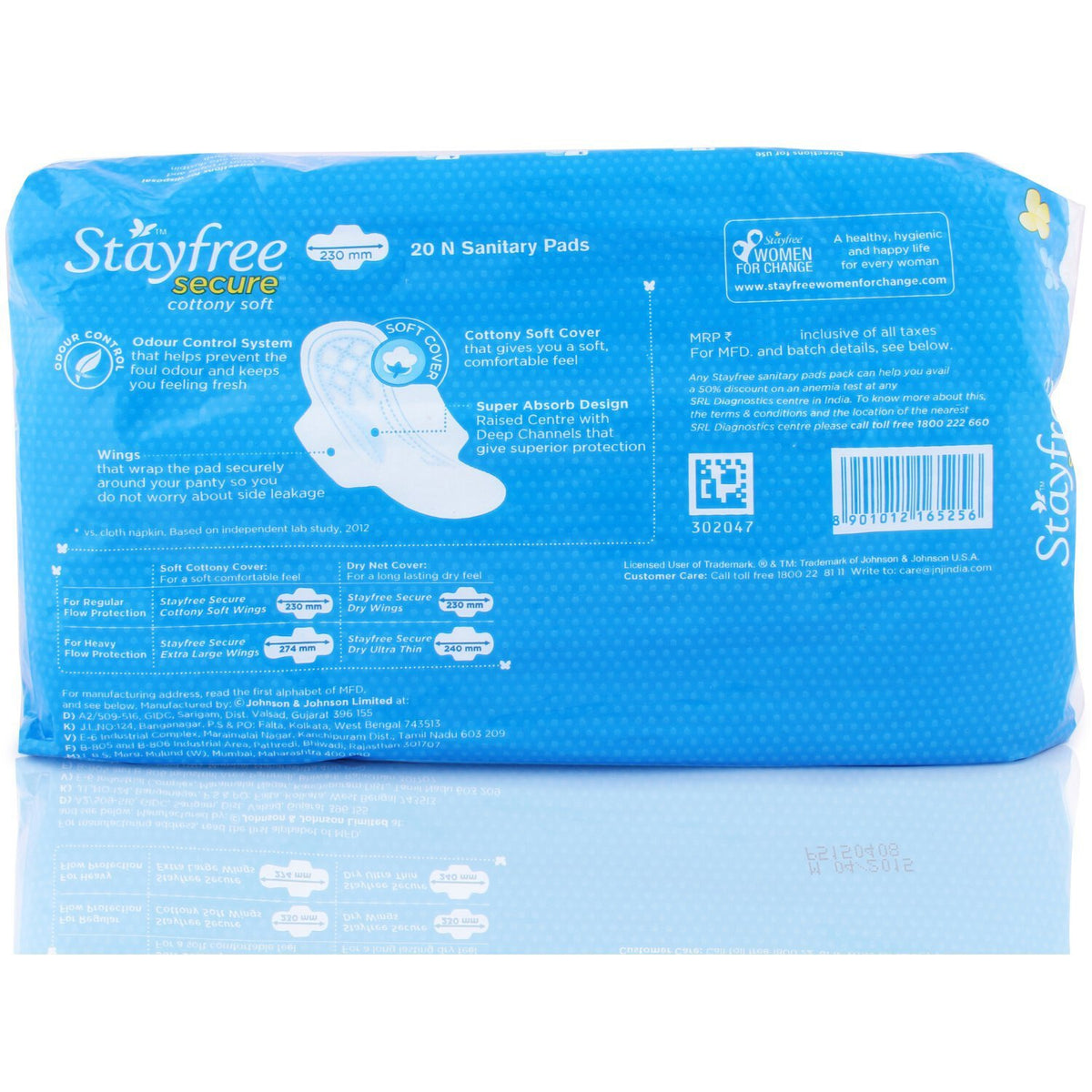 Stayfree Secure Cottony Soft Sanitary Pads - Regular,Pack of 20 Pads