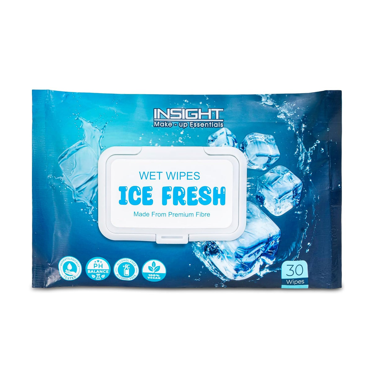 INSIGHT Wet Wipes Ice Fresh - 30 Refreshing Facial Sheets| Soft & Alcohol-Free|Removes Dirt & Oil|Gentle on Skin|Paraben-Free|For All Skin Types