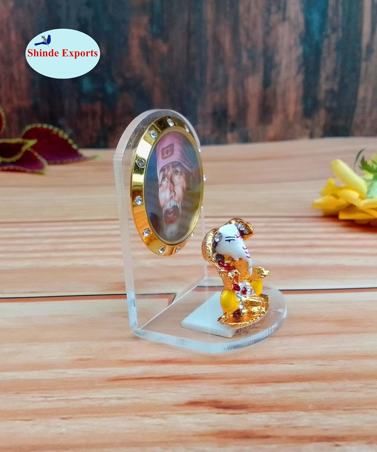 Shinde Exports Shirdi Sai Baba car dashboard idol statue for gifts home (DESIGN 14)